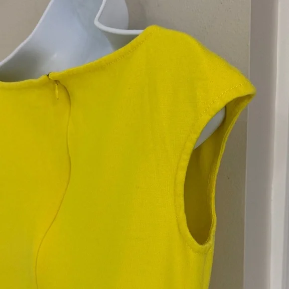 St. John Bright Yellow Asymmetrical Dress - Picture 9 of 15